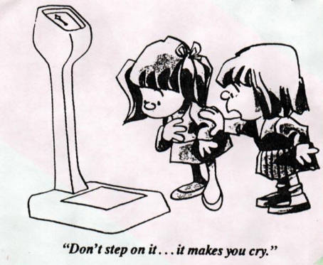 With Beeminder it needn't make you cry Kids warily checking out a tear-inducing torture device, aka a bathroom scale