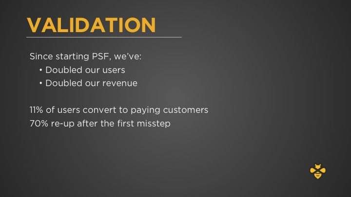 Validation Slide 11 from Portland Seed Fund demo day