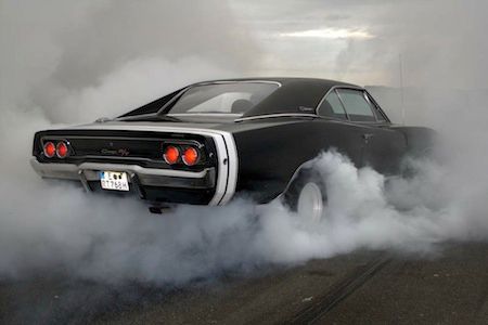 This car is sick burnt out A 1968 Dodge Charger doing a burnout