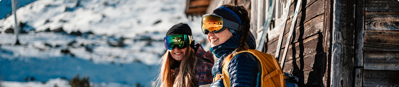 Women having a ski adventure on a mountain