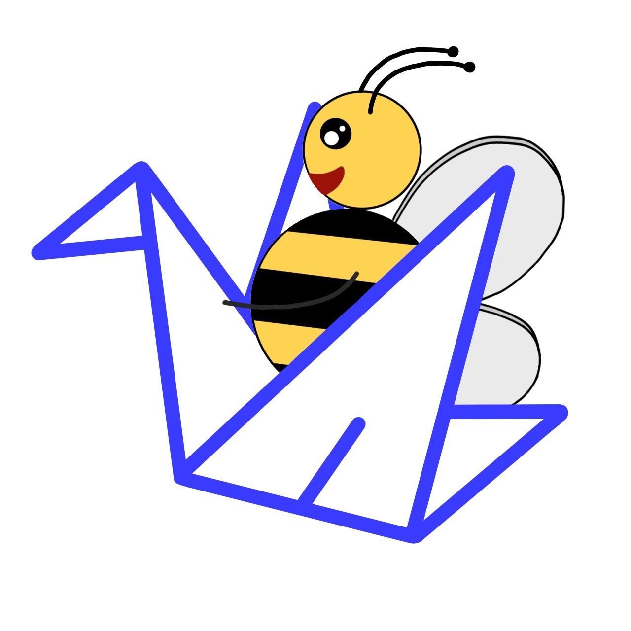 Wheeeee. It's a bird, and a bee. But not like that, geez. Bee riding the Manifold.markets logo